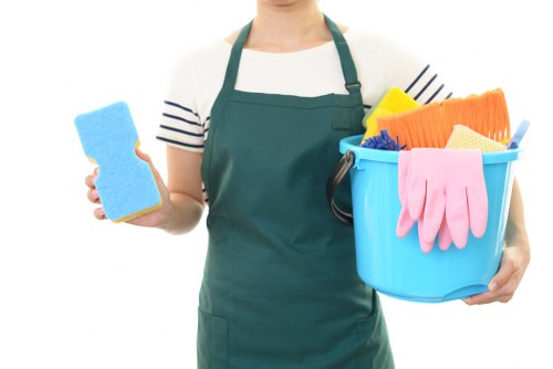 Carpet cleaning safety equipment ready for use