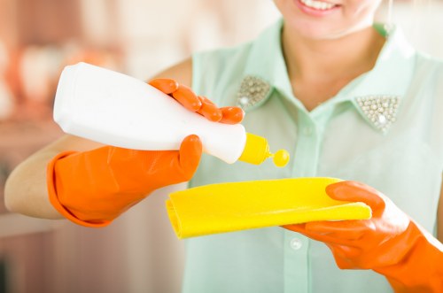 Cleaning staff maintaining a modern office in Wandsworth