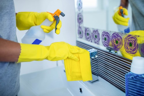 Eco-friendly office cleaning tools used in a Wandsworth workplace